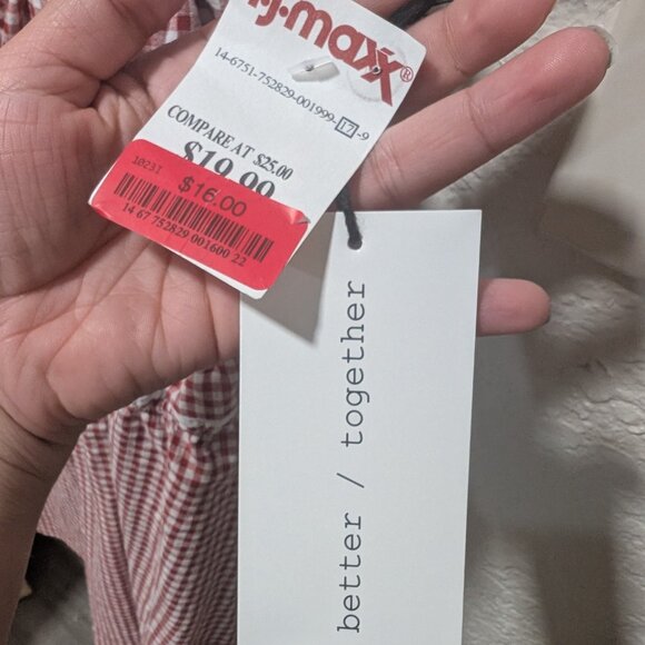 TJ Maxx Better Together Red/White Checkered Mini Dress - Picture 9 of 9